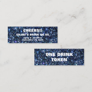 Carte D'appel Noms de Parties scintillant bleue Date Mariage Bil