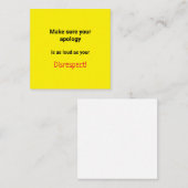 Carte d'appel non respectée (Devant / Derrière)