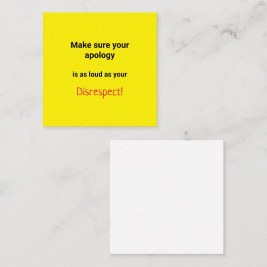 Carte d'appel non respectée (Devant / Derrière)