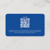 Carte D'appel Notary Public Custom QR Photo (Dos)