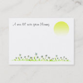 Carte D'appel Note d'amour de gamelle de marguerites - (Dos)