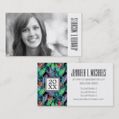 Carte D'appel Oiseau d'aquarelle de l'obtention du diplôme | de (Devant / Derrière)