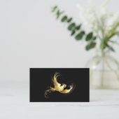 Carte D'appel Oiseau d'or sur Arrière - plan noir (Debout devant)