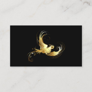 Carte D'appel Oiseau d'or sur Arrière - plan noir