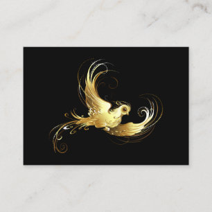 Carte D'appel Oiseau d'or sur Arrière - plan noir