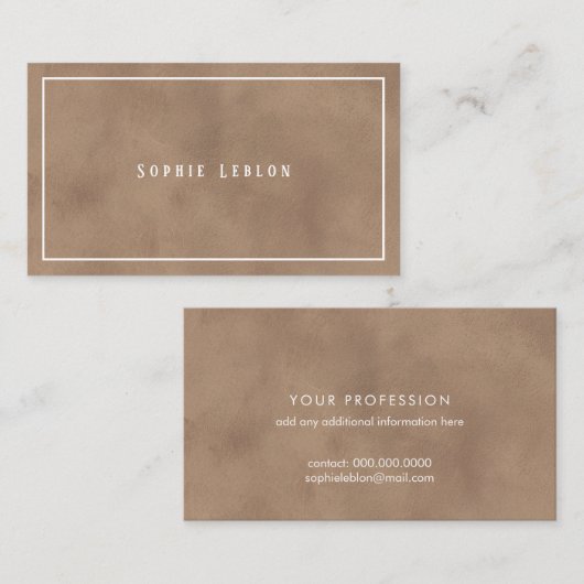 Carte D'appel Old-Brown Contact Cards with Modern Serif Name (Devant / Derrière)