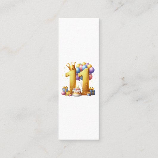 Carte D'appel Onzième anniversaire doré (Devant)