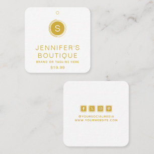 Carte D'appel Or Branding Boutique Blanc Métallisé