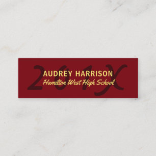 Carte D'appel Or de rouge d'insertion de dernière année de car