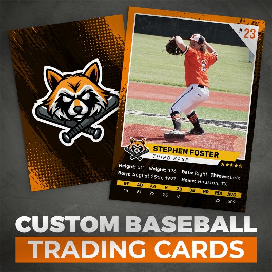 Carte D'appel Orange Baseball Trading Card Photo Baseball Logo