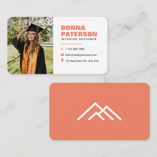 Carte D'appel Orange Professionnel Simple Moderne Appels Minimau (Devant / Derrière)