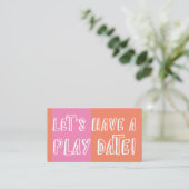 Carte D'appel Orange & Rose Color Block Jouer Date (Debout devant)