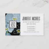 Carte D'appel Orchidées de blanc d'aquarelle de l'obtention du (Dos)