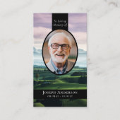 Carte D'appel Oval Photo Golf Course Funeral Memorial Card (Devant)
