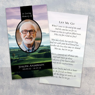 Carte D'appel Oval Photo Golf Course Funeral Memorial Card