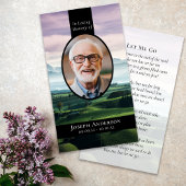 Carte D'appel Oval Photo Golf Course Funeral Memorial Card