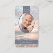 Carte D'appel Oval Photo Sunset Ocean Memorial Prayer Card (Devant)