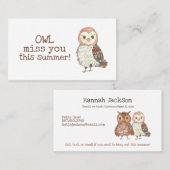 Carte D'appel Owl Kids (Devant / Derrière)