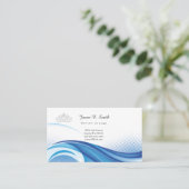 Carte D'appel Pageant Crown Ocean Wave Business Card (Debout devant)