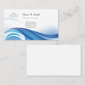 Carte D'appel Pageant Crown Ocean Wave Business Card (Devant / Derrière)