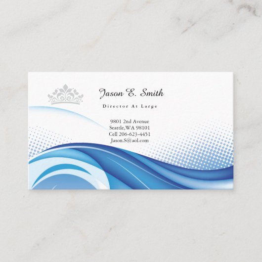 Carte D'appel Pageant Crown Ocean Wave Business Card (Devant)