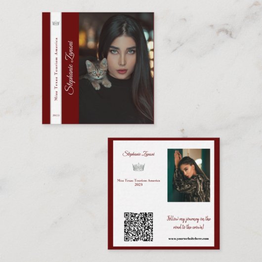 Carte d'appel Pageant Essentials | Code QR (Devant / Derrière)