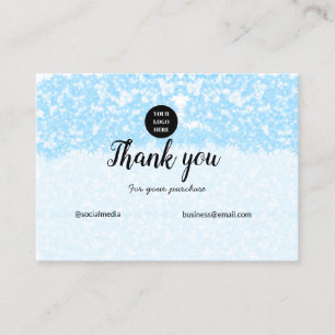 Carte D'appel paillette bleue ajouter texte de logo merci de la