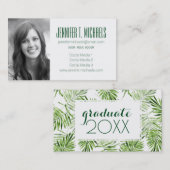 Carte D'appel Palmettes vertes de l'obtention du diplôme | de (Devant / Derrière)