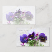 Carte D'appel Pansies et lobélies sur la vieille mère de l'écrit (Devant / Derrière)