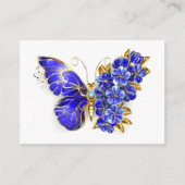 Carte D'appel Papillon saphir à fleurs (Devant)