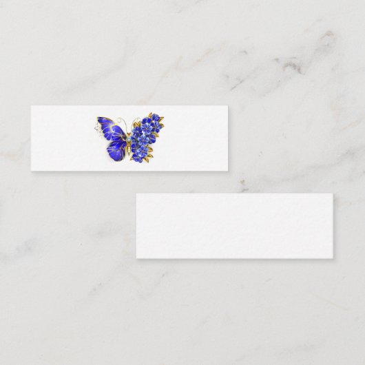 Carte D'appel Papillon saphir à fleurs (Devant / Derrière)