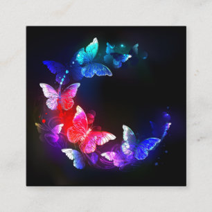 Carte D'appel Papillons de nuit Neon brillants sur arrière - pla