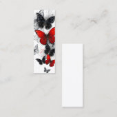 Carte D'appel Papillons noirs et rouges volants (Devant / Derrière)