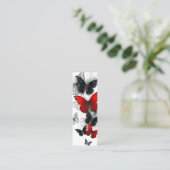 Carte D'appel Papillons noirs et rouges volants (Debout devant)