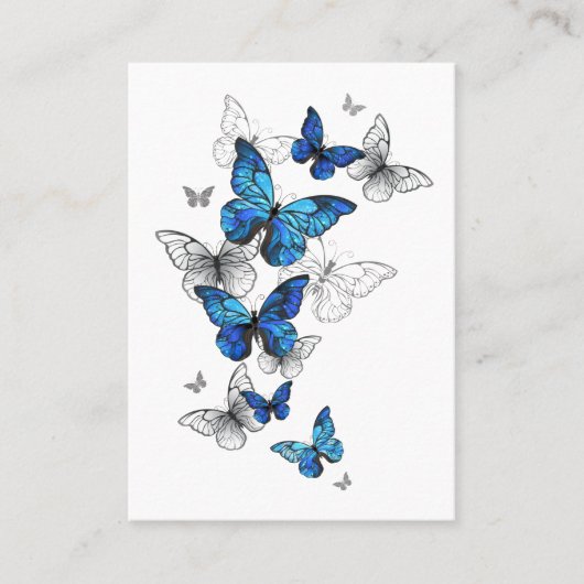 Carte D'appel Papillons volants bleus Morpho (Devant)