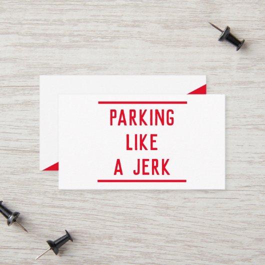 Carte D'appel Parking incorrect (Devant/Arrière en situation)