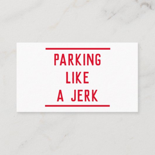 Carte D'appel Parking incorrect (Devant)