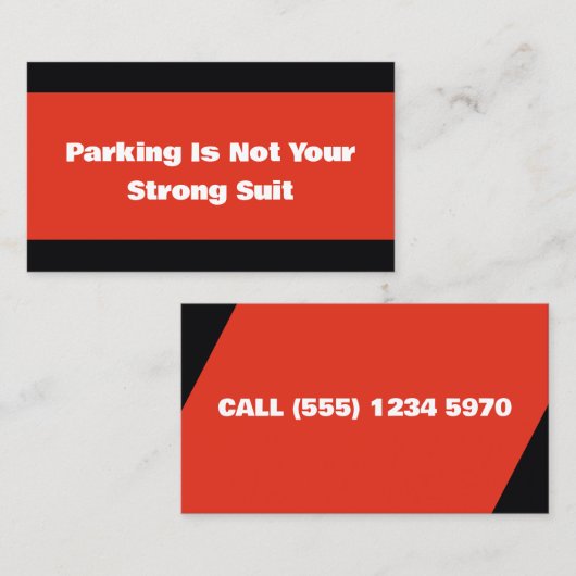 Carte D'appel Parking Sarcastique (Devant / Derrière)