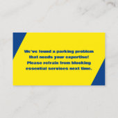 Carte D'appel Parking Sarcastique (Dos)