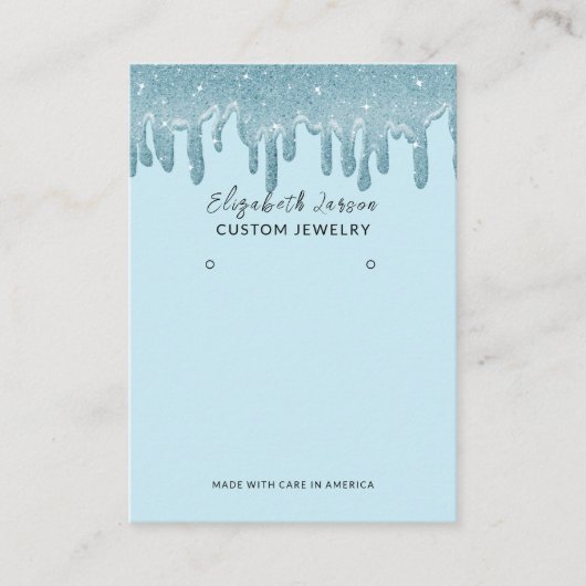 Carte D'appel Parties scintillant de thème Couleur bleu clair lâ (Devant)