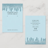 Carte D'appel Parties scintillant de thème Couleur bleu clair lâ (Devant / Derrière)