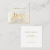 Carte D'appel Parties scintillant FAUX coiffeuse et feuille FAUX (Devant / Derrière)