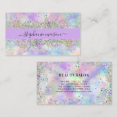 Carte D'appel Parties scintillant holographique Beauté Oeil Attr (Devant / Derrière)