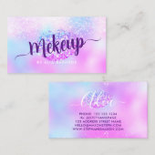 Carte D'appel Parties scintillant holographique Lip Purple Girl  (Devant / Derrière)