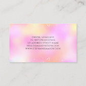 Carte D'appel Parties scintillant holographique Pastel Girly Car (Dos)