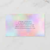 Carte D'appel Parties scintillant holographique Pastel Girly Car (Dos)