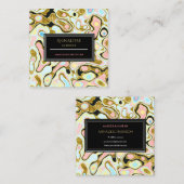 Carte D'appel Parties scintillant Marbre rose/or Maquillage & Ch (Devant / Derrière)