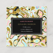 Carte D'appel Parties scintillant Marbre rose/or Maquillage & Ch (Dos)