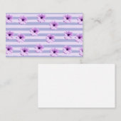 Carte D'appel Pastel rayures motif avec marguerites (Devant / Derrière)