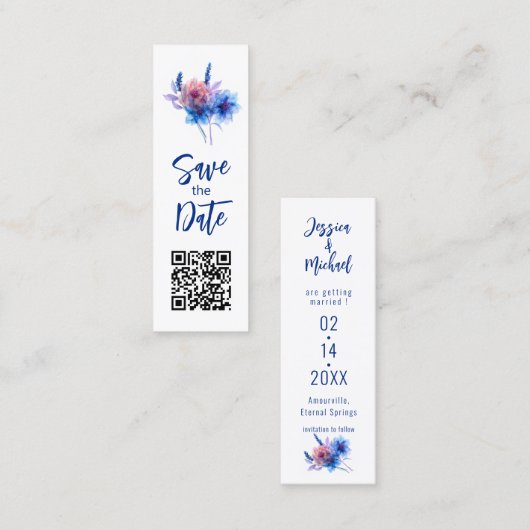 Carte D'appel 💍 Pastel Whispers Meadow Signet Enregistrer La Da (Devant / Derrière)